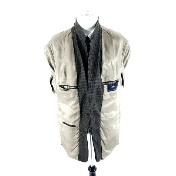 John Weitz Signature Textured Wool 2 Button Sport Coat 42R Green Black Tan Check - Picture 9 of 11
